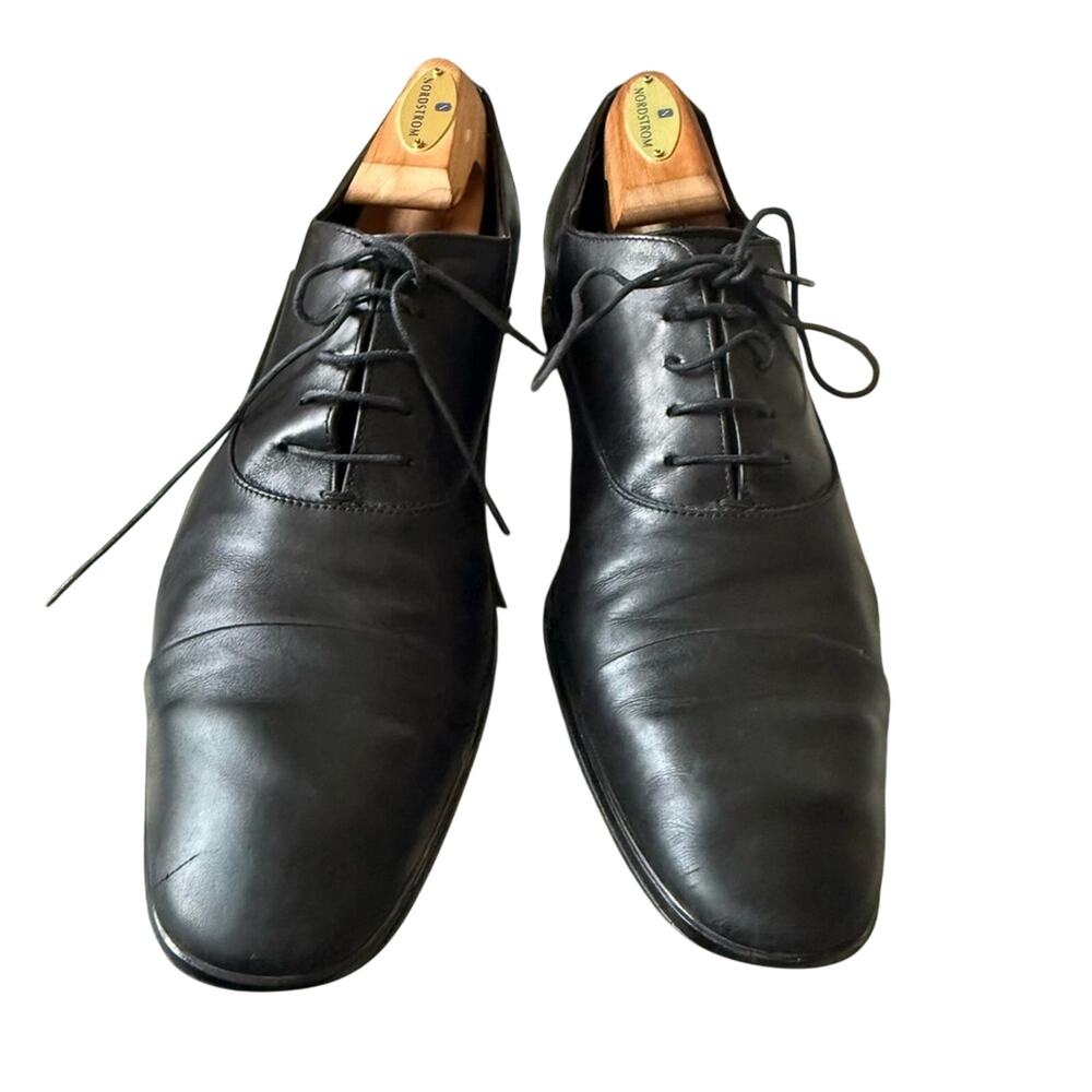 Salvatore Ferragamo Black Leather Oxford Shoes Men’s 9.5